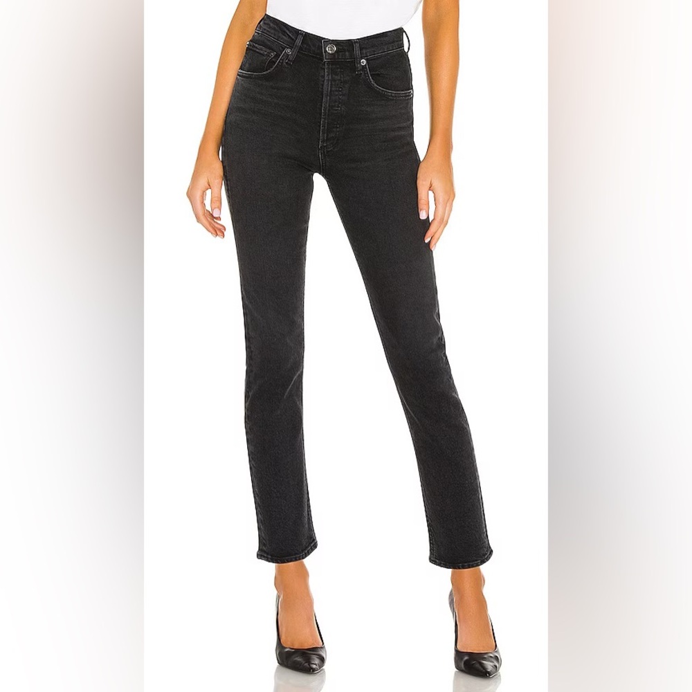 Agolde Riley High Rise Straight Crop in Panoramic Sz 24”